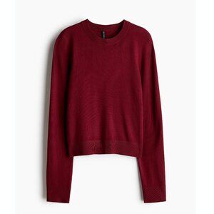 H&M Womens Fine Knit Burgandy Sweater L NWT